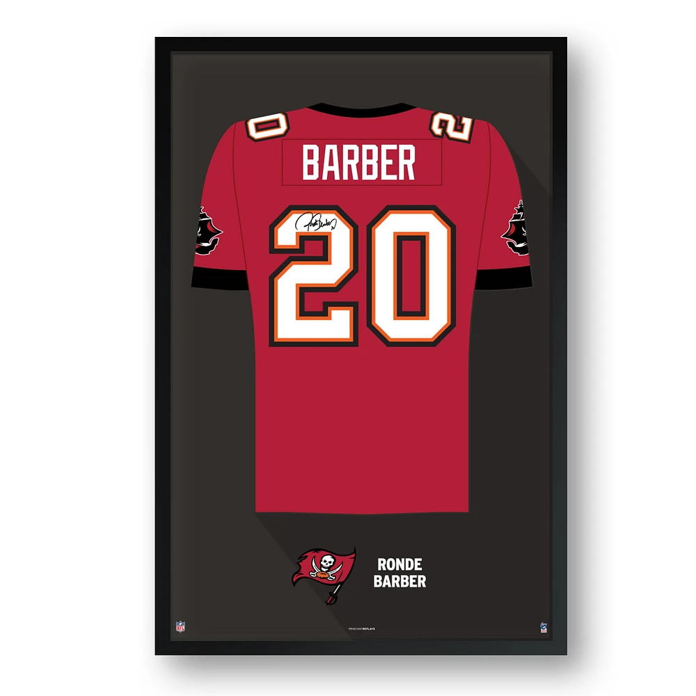 Ronde Barber Tampa Bay Buccaneers Framed 27" x 39" Retired Jersey Art Print