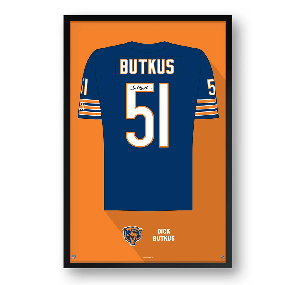 Dick Butkus Chicago Bears Framed 27" x 39" Retired Jersey Art Print
