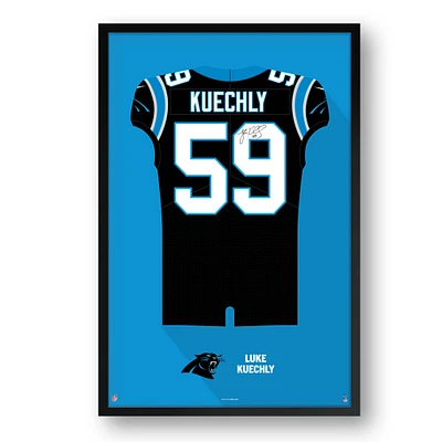 Luke Kuechly Carolina Panthers Framed 27" x 39" Retired Jersey Art Print