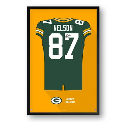 Jordy Nelson Green Bay Packers Framed 27" x 39" Retired Jersey Art Print