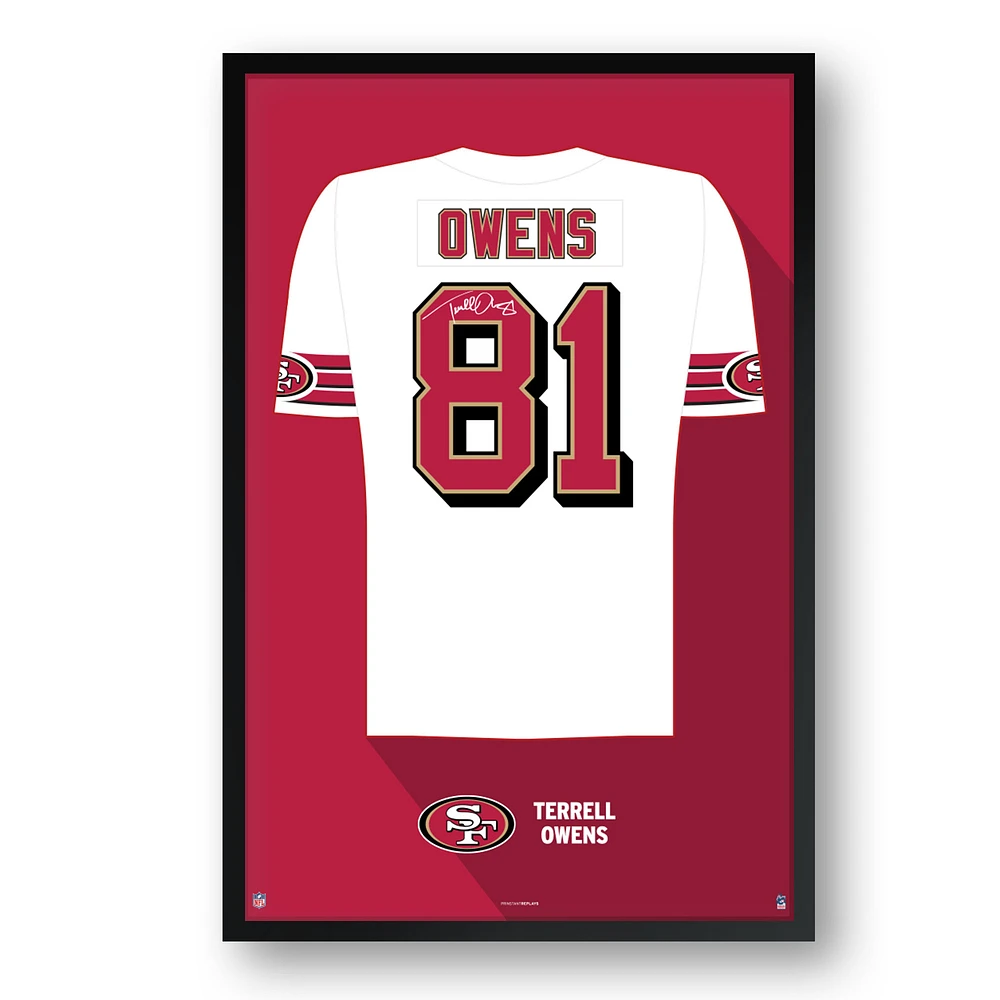 Terrell Owens San Francisco 49ers Framed 27" x 39" Retired Jersey Art Print