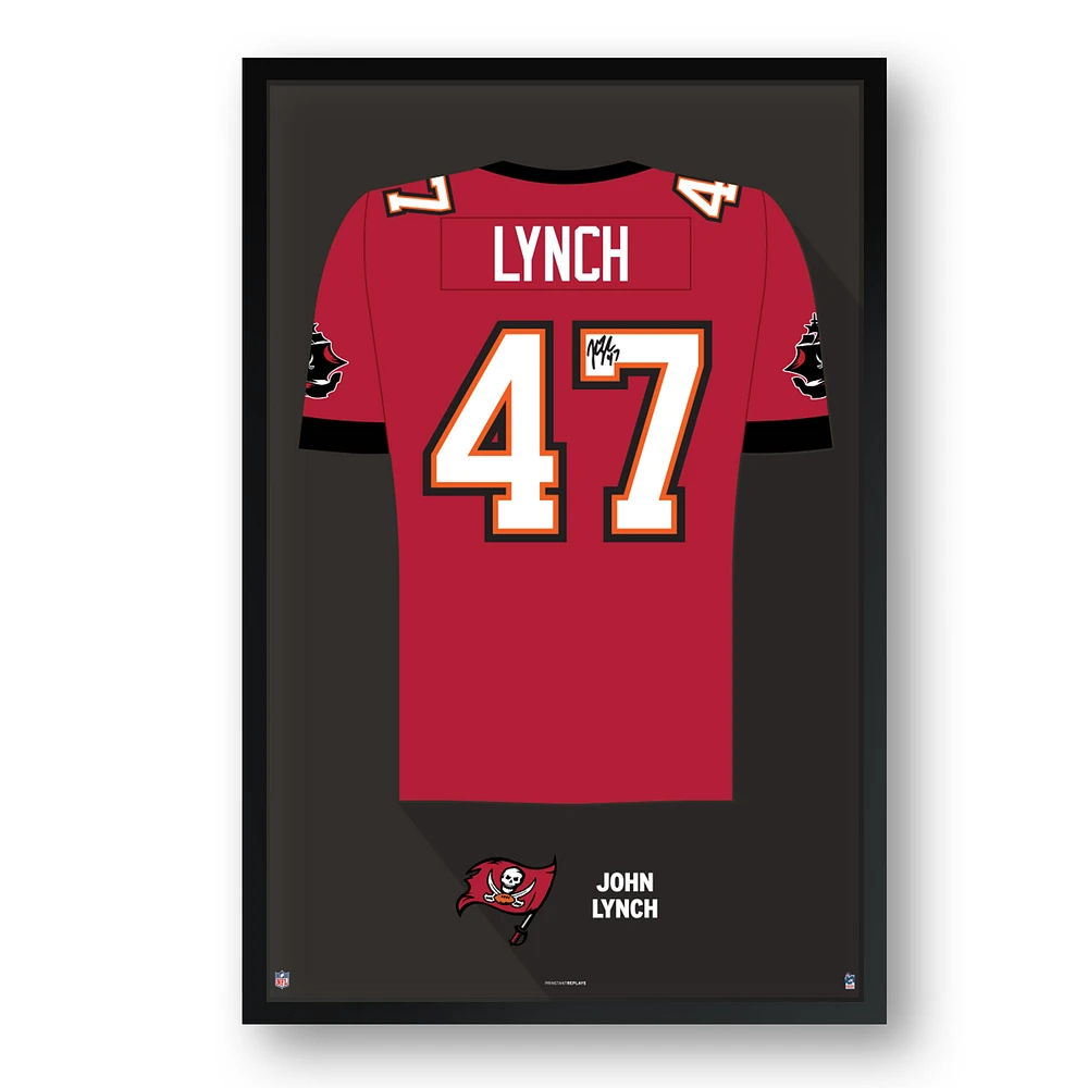 John Lynch Tampa Bay Buccaneers Framed 27" x 39" Retired Jersey Art Print