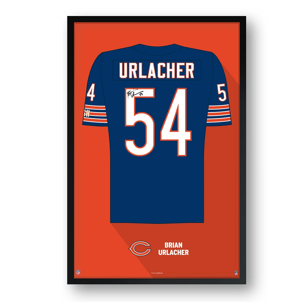 Brian Urlacher Chicago Bears Framed 27" x 39" Retired Jersey Art Print