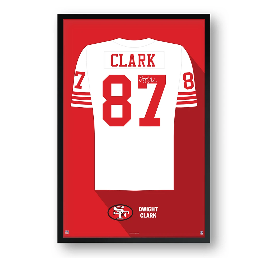 Dwight Clark San Francisco 49ers Framed 27" x 39" Retired Jersey Art Print