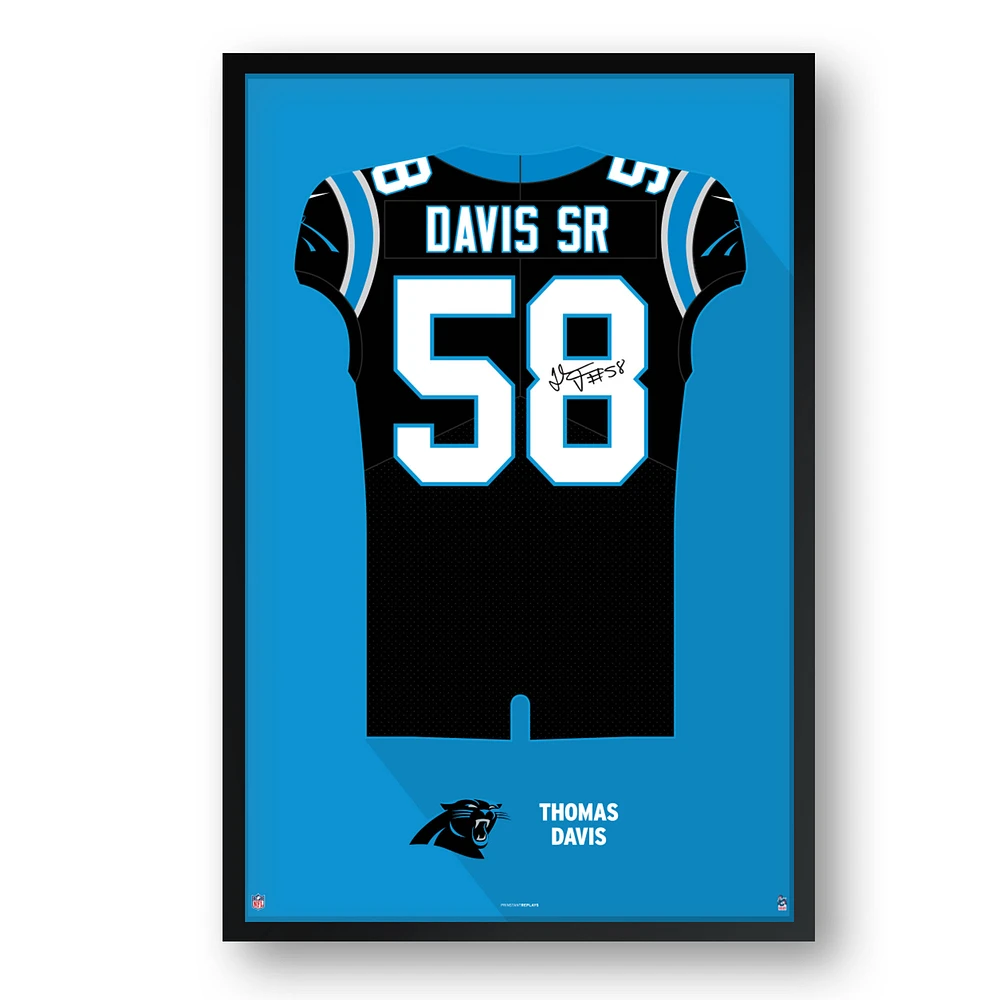 Thomas Davis Sr. Carolina Panthers Framed 27" x 39" Retired Jersey Art Print