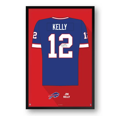 Jim Kelly Buffalo Bills Framed 27" x 39" Retired Jersey Art Print