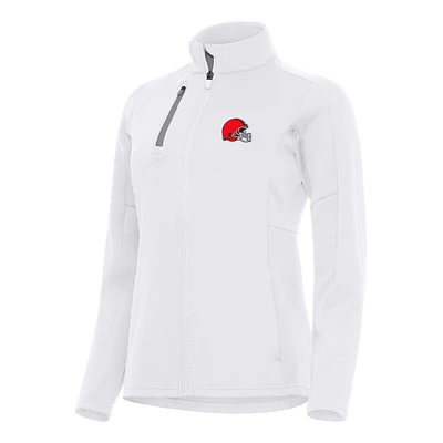 Women's Antigua White Cleveland Browns Generation Full-Zip Jacket