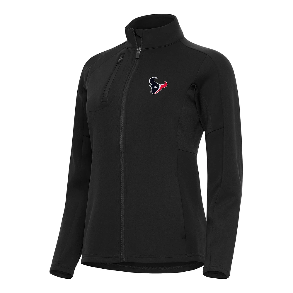 Women's Antigua Black Houston Texans Generation Full-Zip Jacket