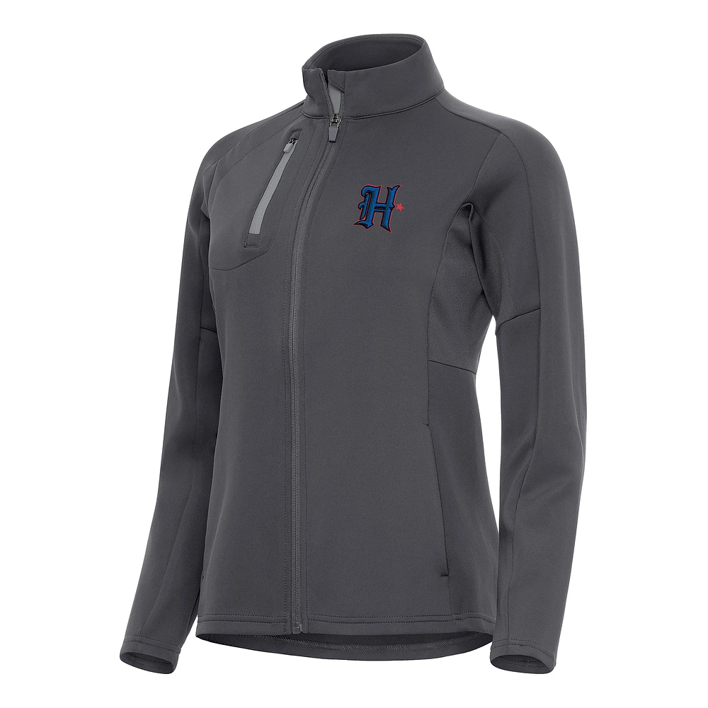 Women's Antigua Pewter Houston Texans H-Town Generation Full-Zip Jacket