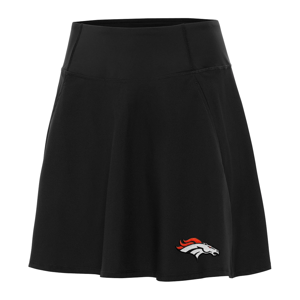 Women's Antigua Black Denver Broncos Chip Skort