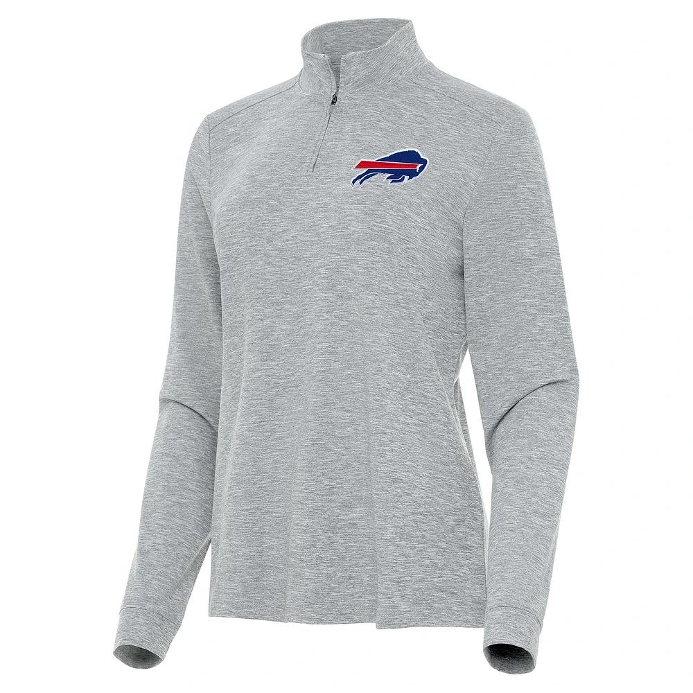 Women's Antigua Heather Buffalo Bills Mentor Quarter-Zip Jacket