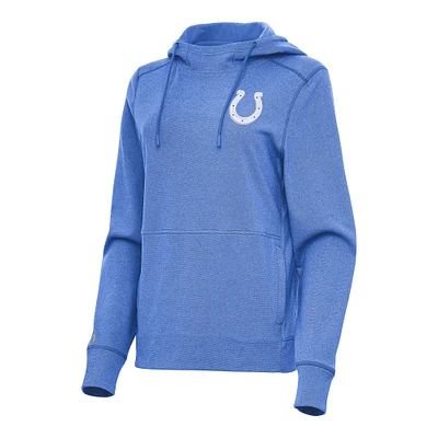 Women's Antigua Heather Royal Indianapolis Colts Justice Pullover Hoodie