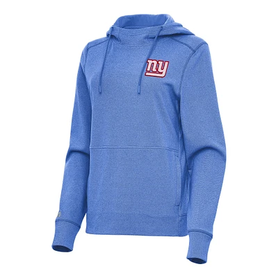 Women's Antigua Heather Royal New York Giants Justice Pullover Hoodie