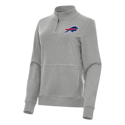 Women's Antigua Heather Buffalo Bills Crush Quarter-Zip Jacket