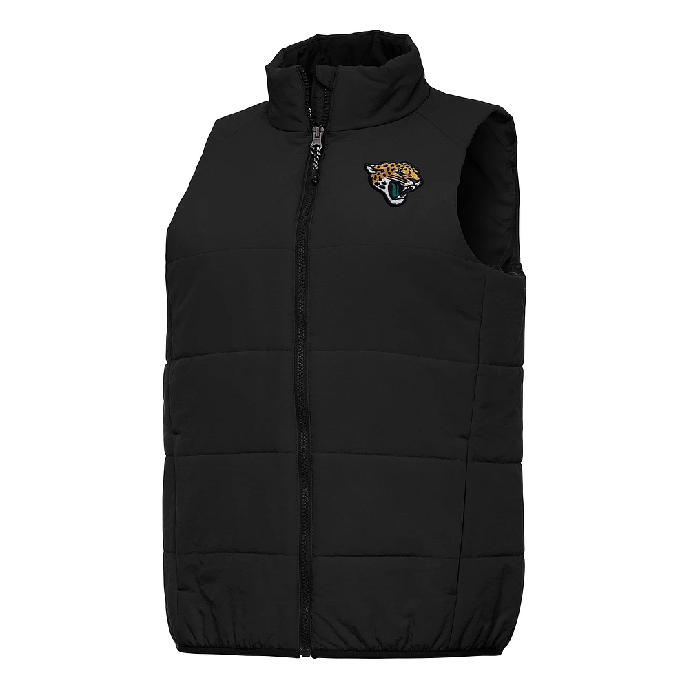 Women's Antigua Black Jacksonville Jaguars Experience Full-Zip Vest
