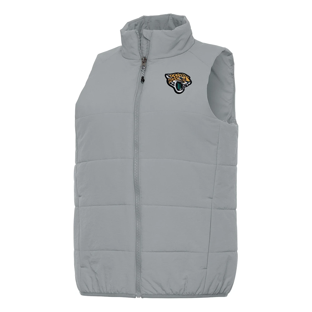Women's Antigua Gray Jacksonville Jaguars Experience Full-Zip Vest