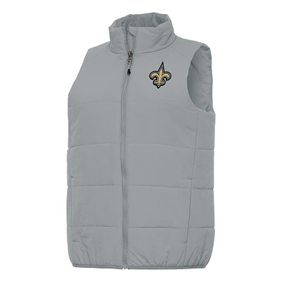 Women's Antigua Gray New Orleans Saints Experience Full-Zip Vest