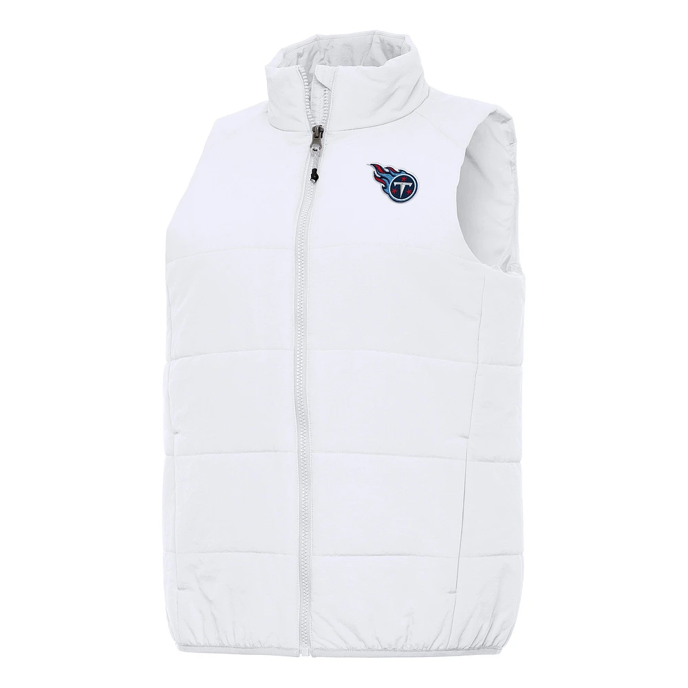 Women's Antigua White Tennessee Titans Experience Full-Zip Vest