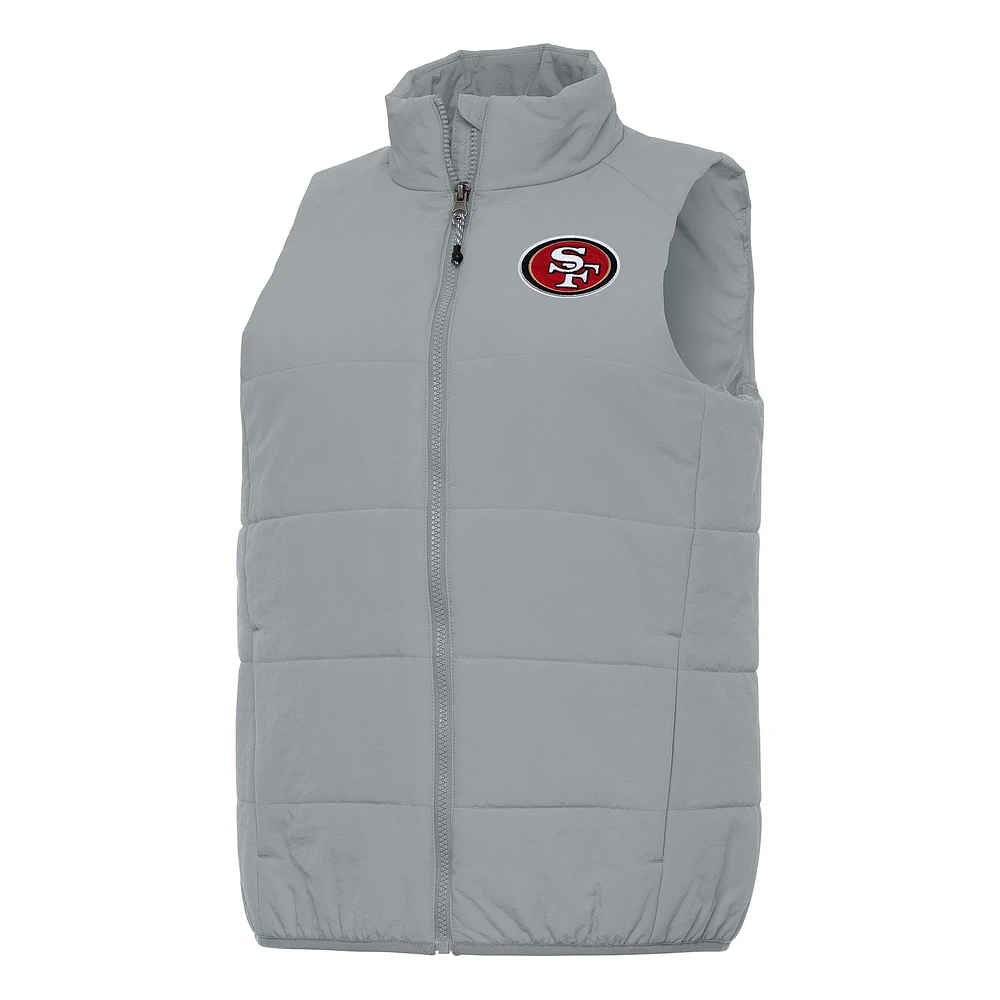 Women's Antigua Gray San Francisco 49ers Experience Full-Zip Vest