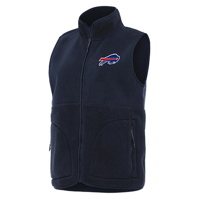 Women's Antigua Navy Buffalo Bills Nostalgic Full-Zip Vest