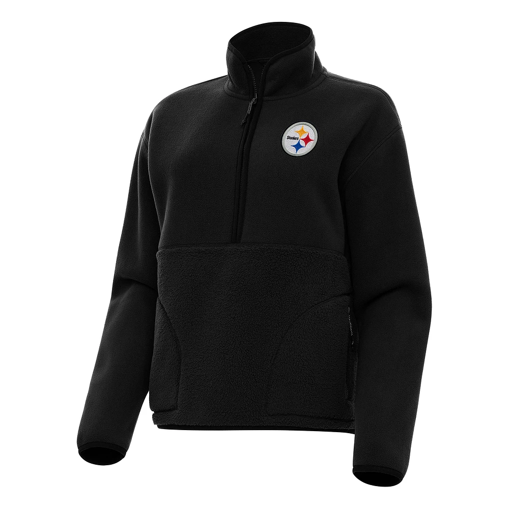 Women's Antigua Pittsburgh Steelers Figure Half-Zip Sweatshirt