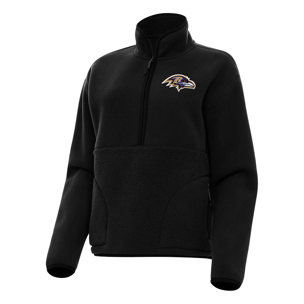 Women's Antigua Baltimore Ravens Figure Half-Zip Sweatshirt