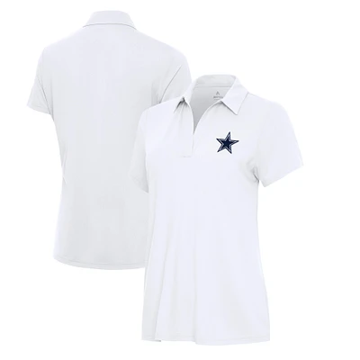 Women's Antigua White Dallas Cowboys Era V-Neck Polo