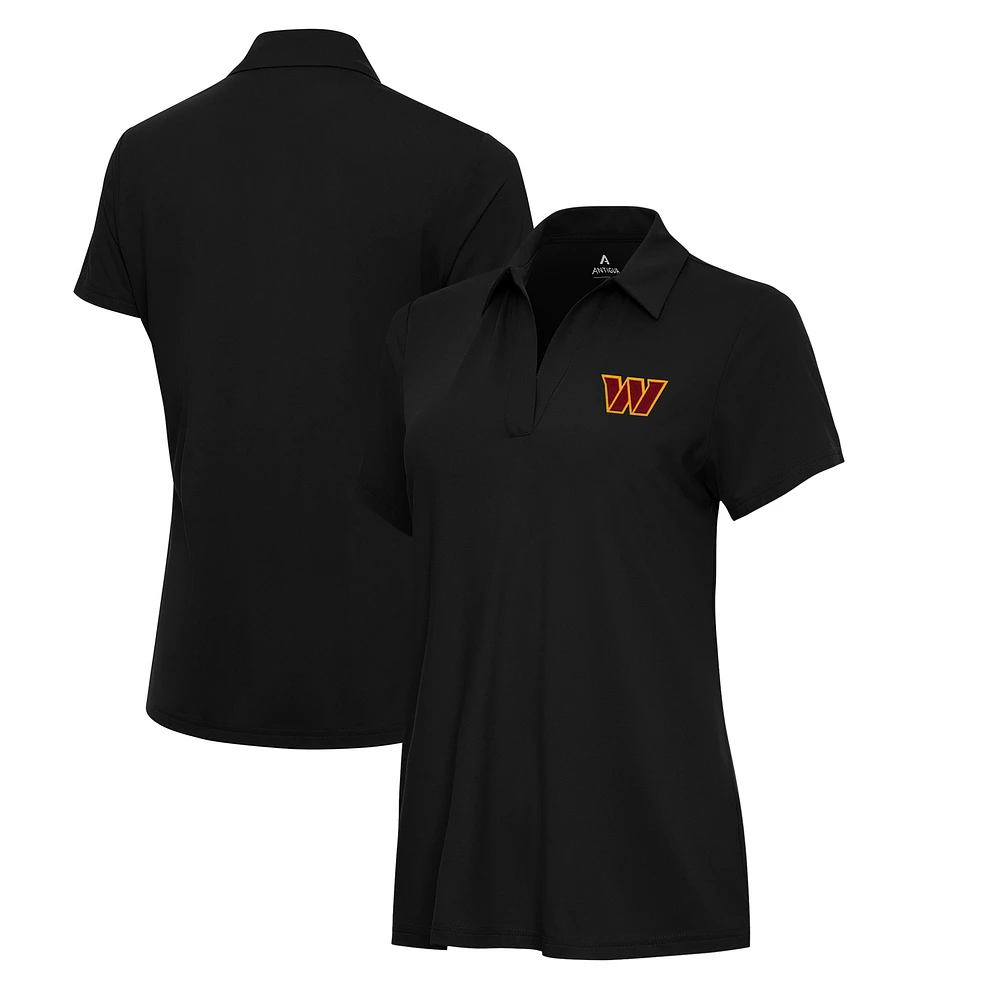 Women's Antigua Black Washington Commanders Era V-Neck Polo