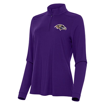 Women's Antigua Baltimore Ravens Intent Quarter-Zip Sweatshirt