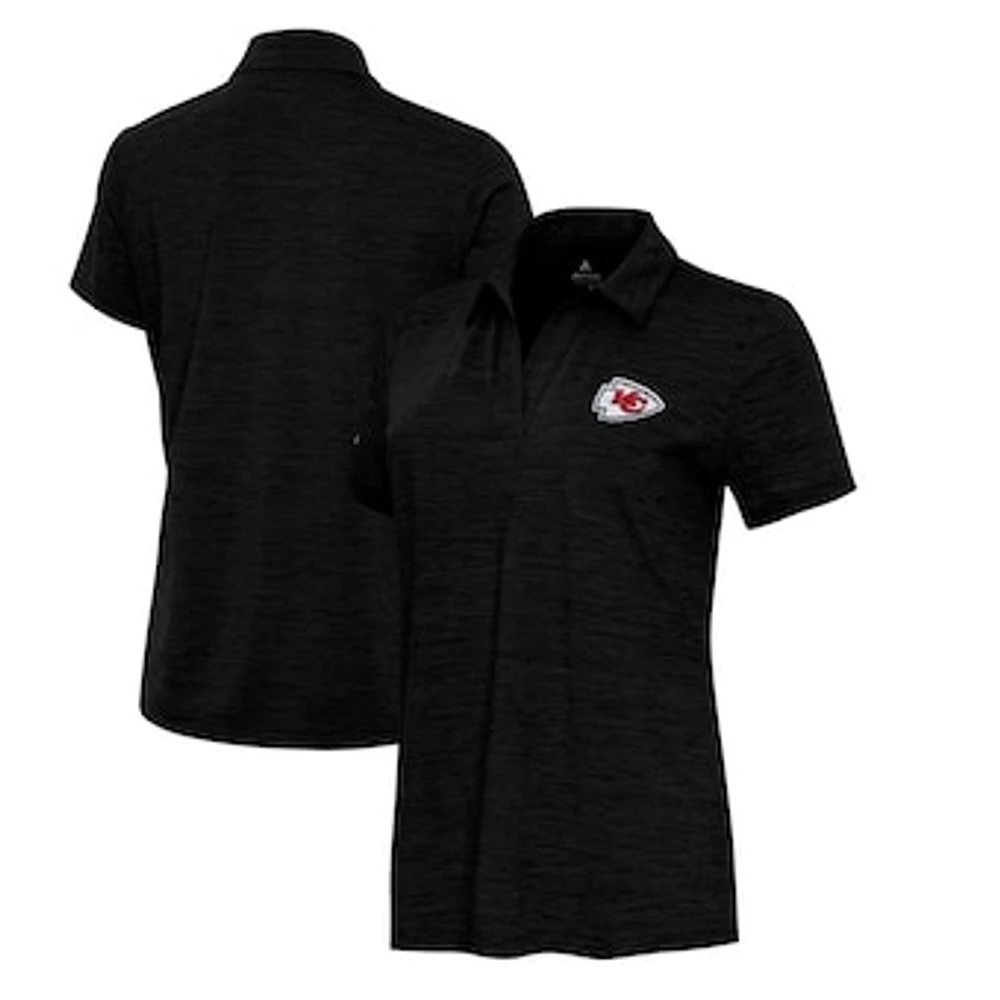Women's Antigua Heather Kansas City Chiefs Layout V-Neck Polo