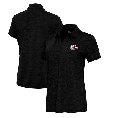 Women's Antigua Heather Kansas City Chiefs Layout V-Neck Polo