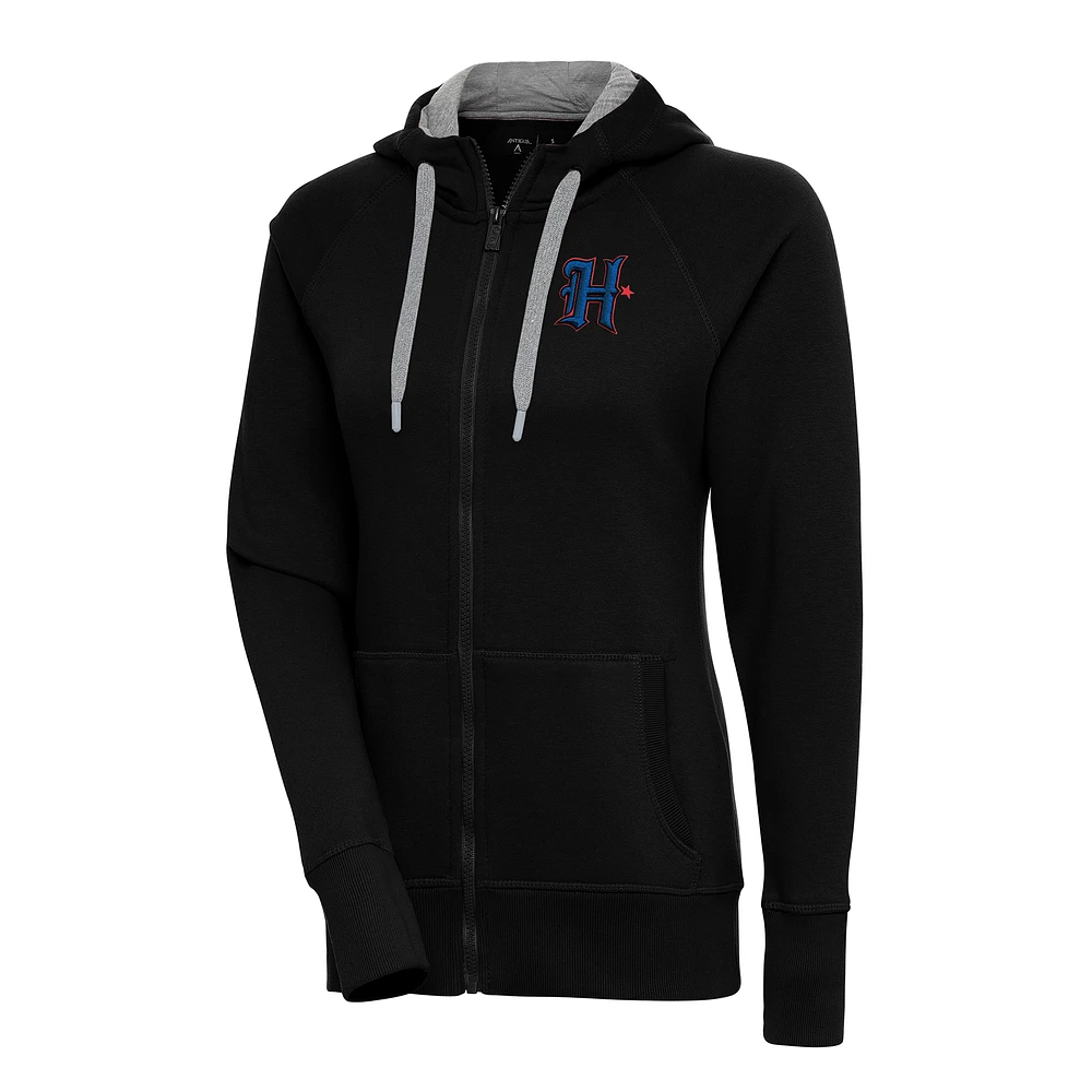 Women's Antigua Houston Texans Victory Raglan Full-Zip Hoodie