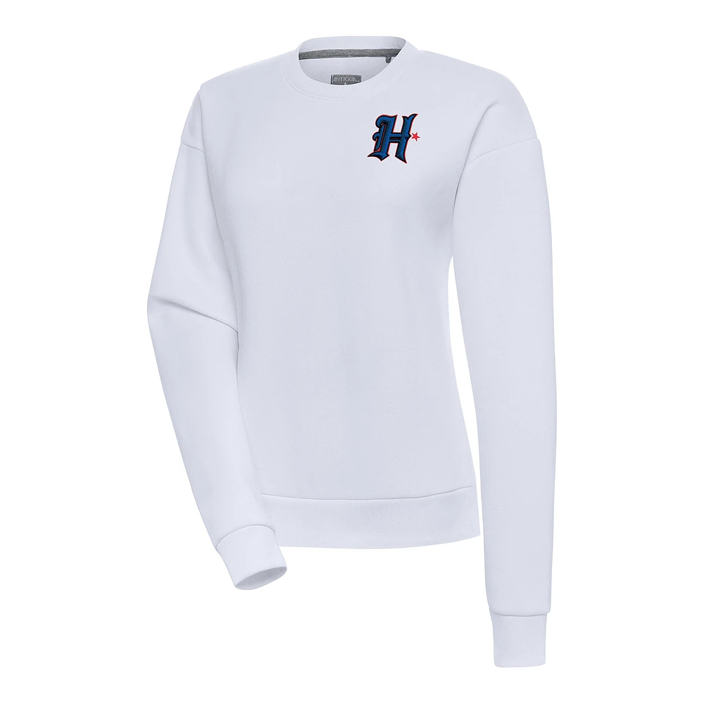 Women's Antigua White Houston Texans Victory Pullover Sweatshirt