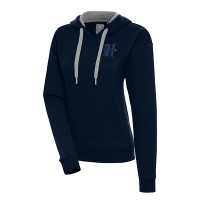 Women's Antigua Navy Houston Texans Victory Pullover Hoodie