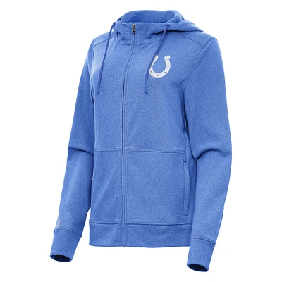 Women's Antigua Heather Royal Indianapolis Colts Seeker Full-Zip Hoodie Jacket