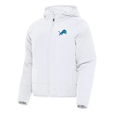 Women's Antigua White Detroit Lions Universe Full-Zip Hoodie Jacket