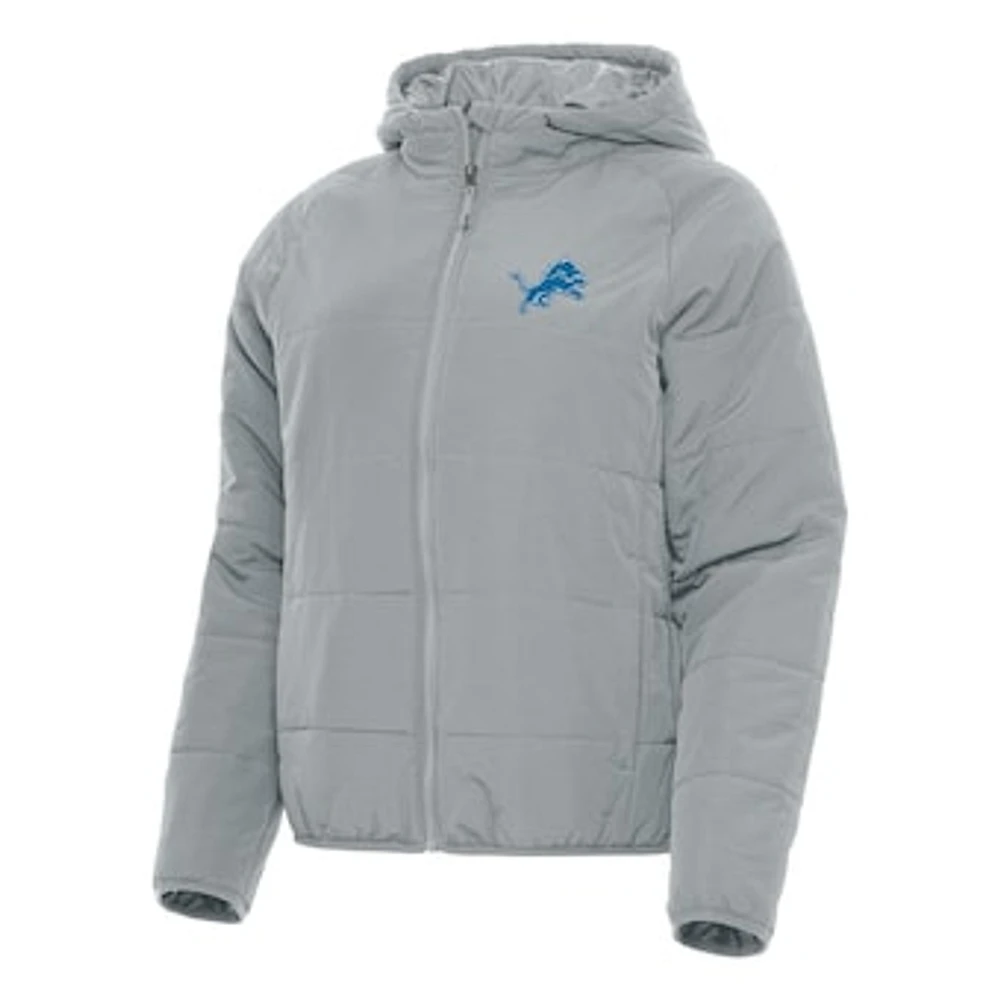 Women's Antigua Gray Detroit Lions Universe Full-Zip Hoodie Jacket