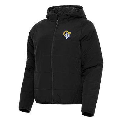 Women's Antigua Black Los Angeles Rams Universe Full-Zip Hoodie Jacket