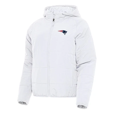 Women's Antigua White New England Patriots Universe Full-Zip Hoodie Jacket