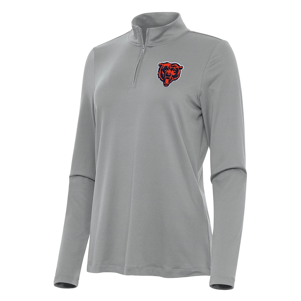 Women's Antigua Chicago Bears Reprocess Quarter-Zip Top