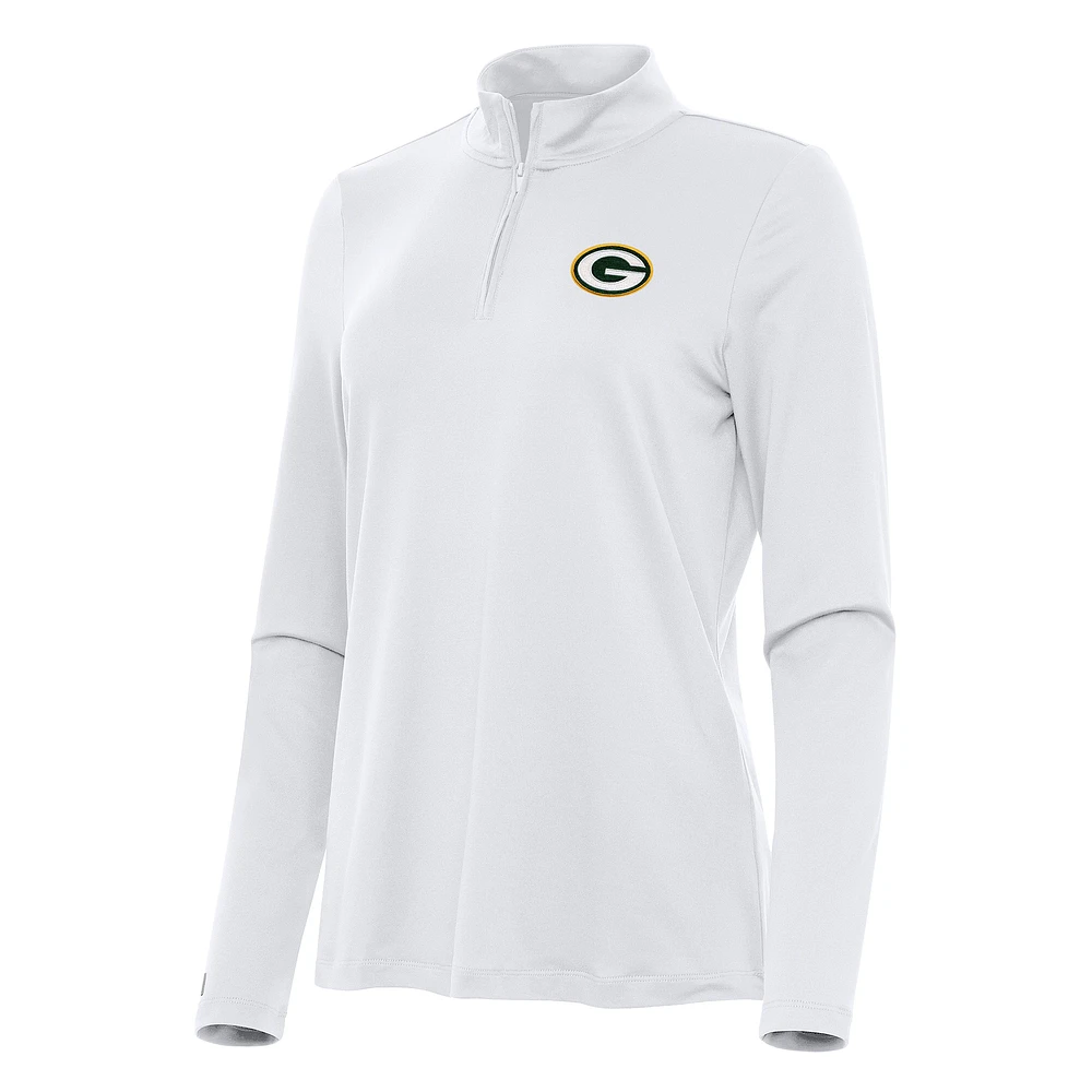 Women's Antigua Green Bay Packers Reprocess Quarter-Zip Top