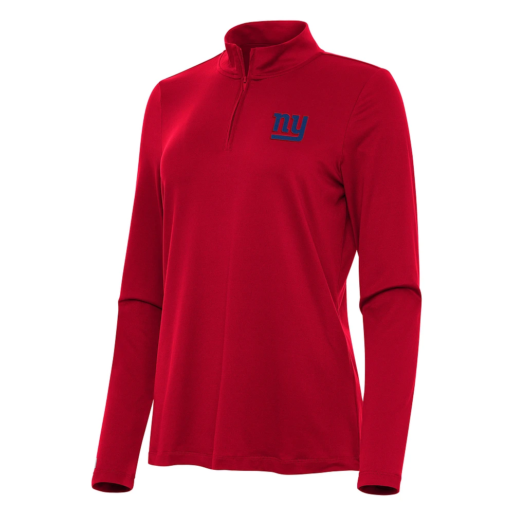 Women's Antigua New York Giants Reprocess Quarter-Zip Top