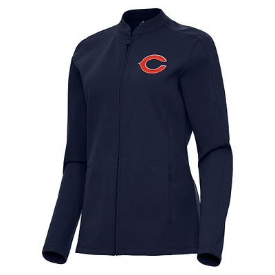 Women's Antigua Navy Chicago Bears Regard Full-Zip Jacket