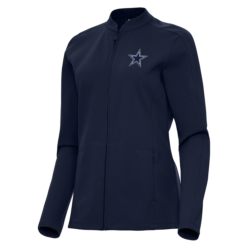 Women's Antigua Navy Dallas Cowboys Regard Full-Zip Jacket