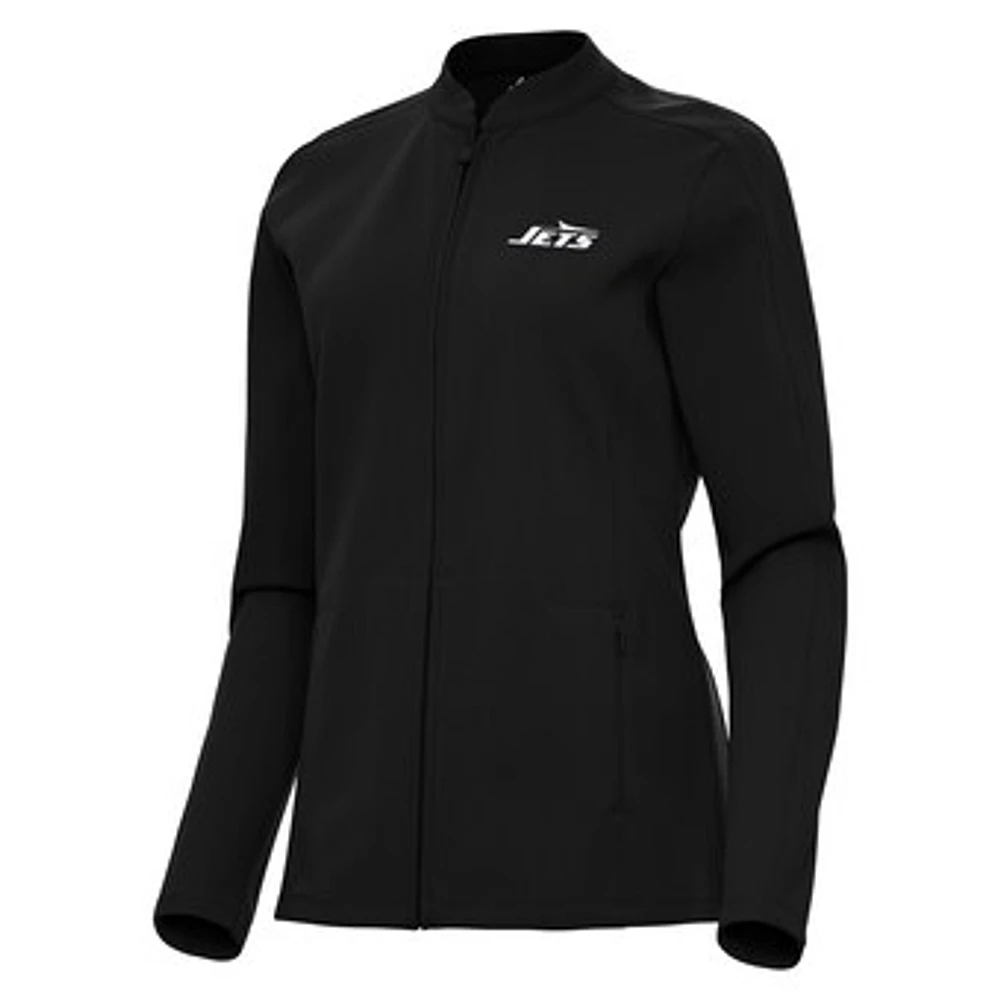 Women's Antigua Black New York Jets Regard Full-Zip Jacket