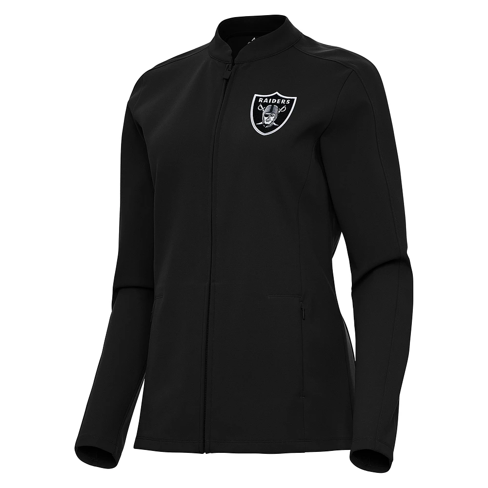 Women's Antigua Las Vegas Raiders Regard Full-Zip Jacket