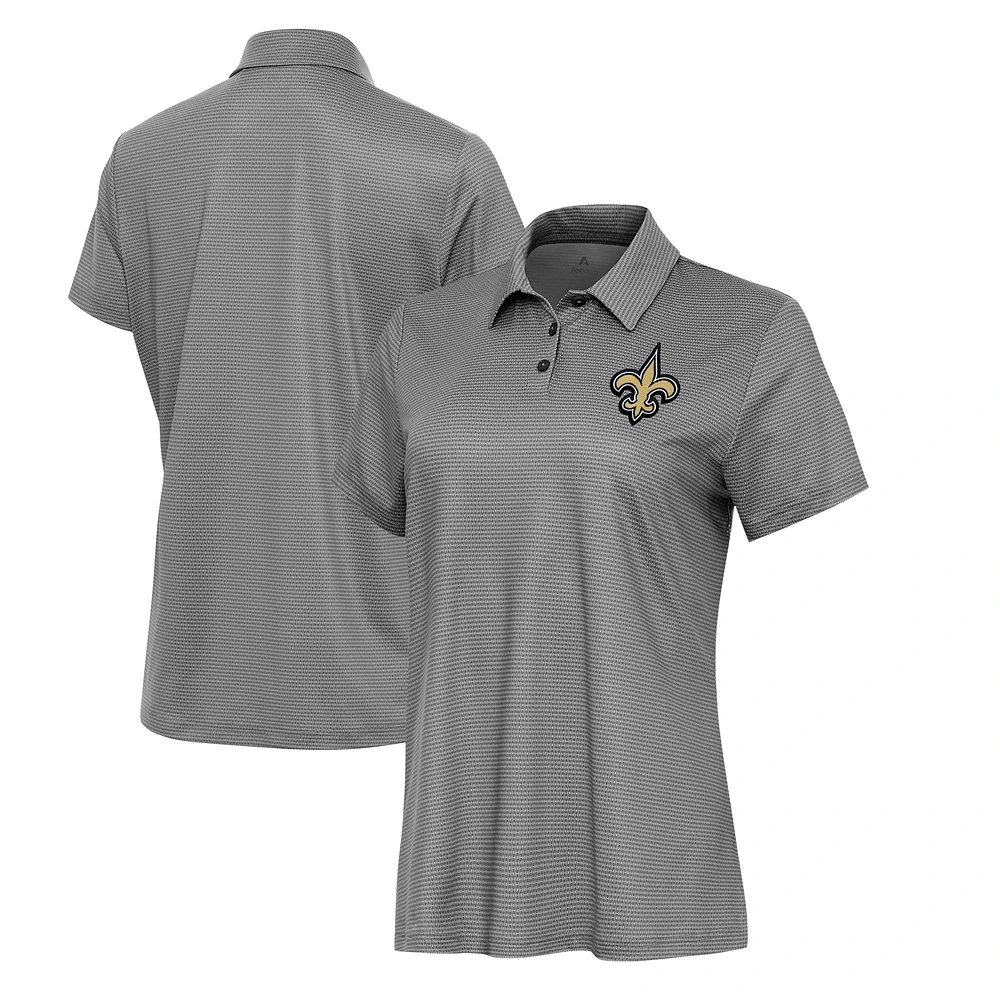 Women's Antigua White/Black New Orleans Saints Rings Polo