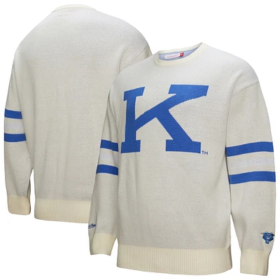 Men's Mitchell & Ness Cream Kentucky Wildcats Retro Pullover Sweater