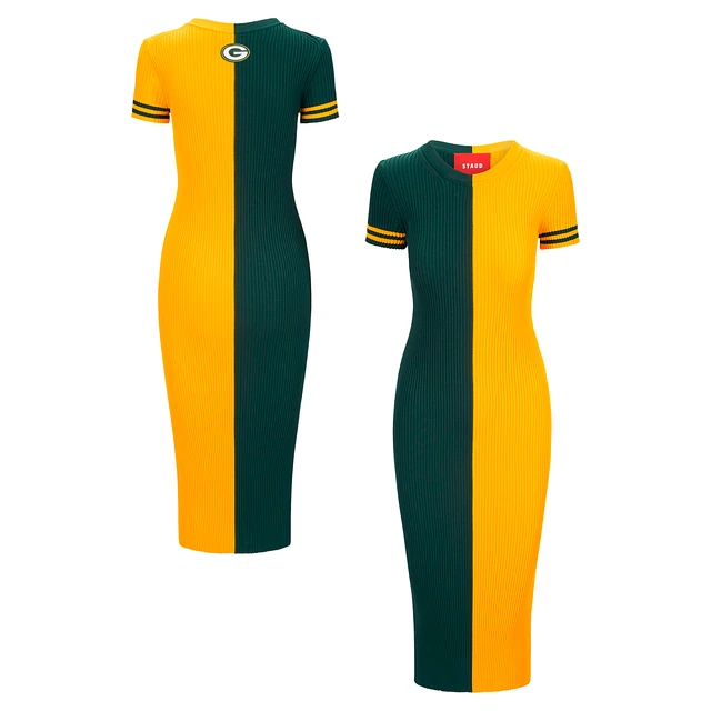 green emerald velvet dress ThatXpression Fashion Green Bay Home Team Racerback Jersey Dress