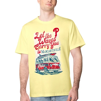 Men's Margaritaville Yellow Philadelphia Phillies Bus Waves Graphic T-Shirt